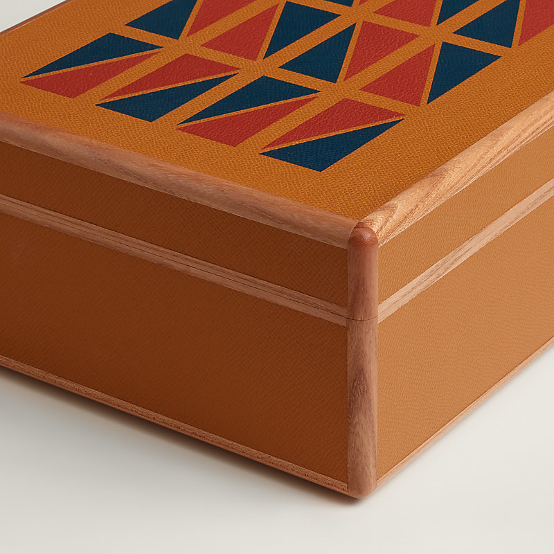 Amalthee Chevron Hippique watch and cufflink box, large model
